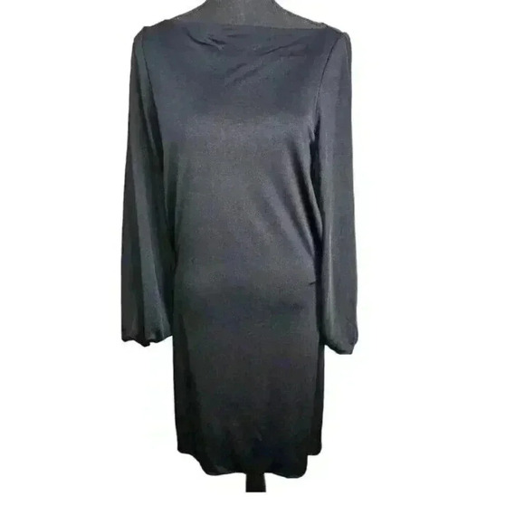 Ralph Lauren Black Label Sil Womens Back Zip Crew Neck Shift Dress Black Size XS - Picture 5 of 16